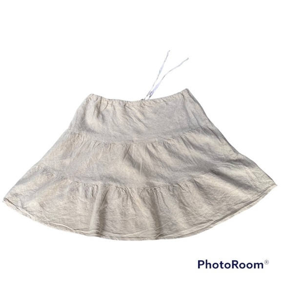 ALLEN ALLEN Peasant Skirt A-Linen Tiered Boho Lagenlook - Picture 5 of 5